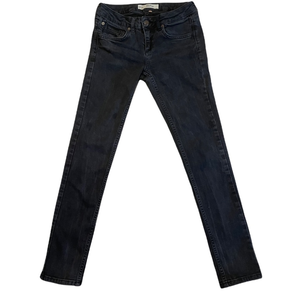 Topshop Moto Washed Black Denim Pants